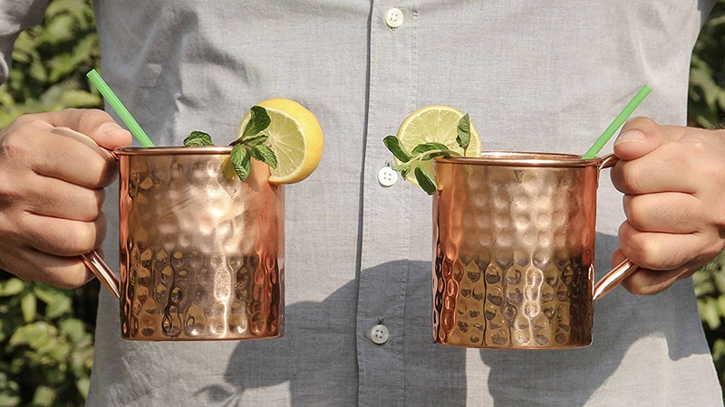 2-Pack Hammered Copper Mugs, $16 with code NET45OFF
